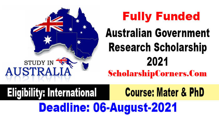 Australian Government Research Scholarship 2021 For MS & PhD Fully Funded