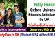 Oxford University Rhodes Scholarship 2023 in UK Fully Funded