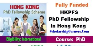HKPFS PhD Fellowship 2024-25 In Hong Kong Fully Funded