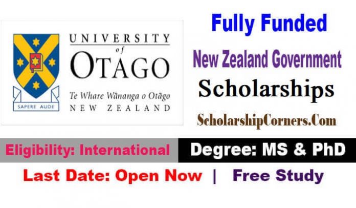 New Zealand Government  Scholarship 2023 at University Of Otago