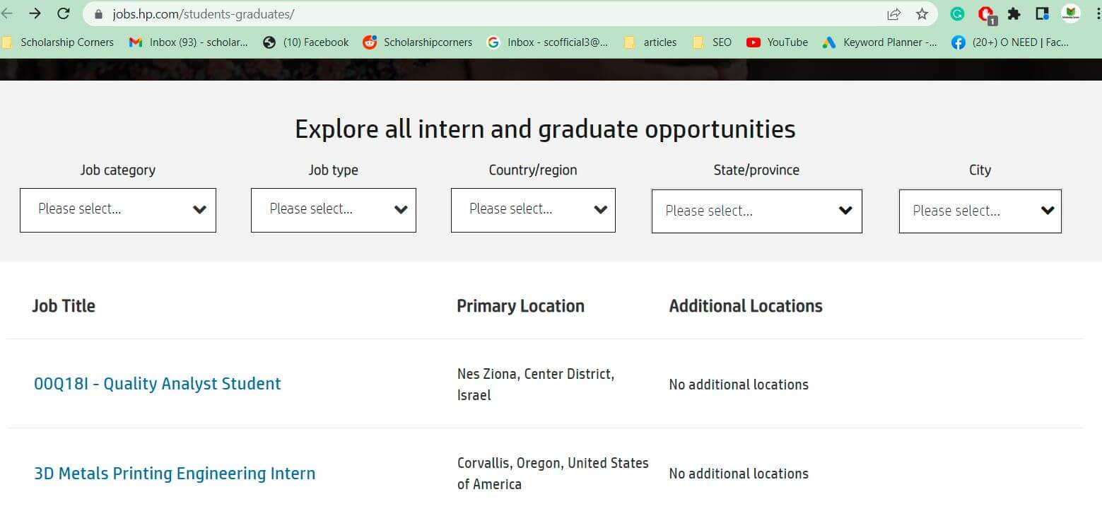 HP Summer Internships 2022 | HP Careers 2022 in all World