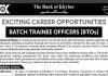 Bank of Khyber Jobs 2022 | BTO Trainee Officers Jobs 2022