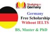 Germany Free Scholarship Opportunities 2023 Without IELTS