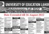 University of Education Admissions Fall 2022 Date Extended till 26 August