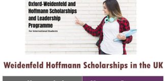 Weidenfeld Hoffmann Fully Funded Scholarships 2023 in the UK