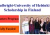Fulbright-University of Helsinki Masters Scholarship 2023 in Finland