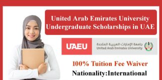 United Arab Emirates University Undergraduate Scholarships 2023 in UAE