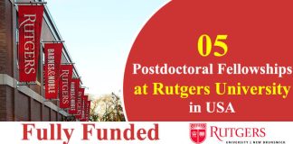 05 Postdoctoral Fellowships at Rutgers University New Jersey in the USA Fully Funded