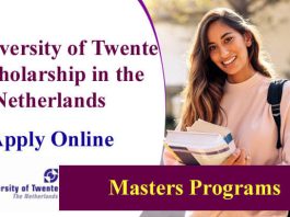 University of Twente Masters Scholarship 2024 in the Netherlands